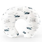 GRSSDER Nursing Pillow Cover Stretchy Minky Removable Nursing Covers for Breastfeeding Pillows, Ultra Soft Comfortable Slipcover for Boy and Girls, Pretty Swan/Watercolor Dandelion Pattern