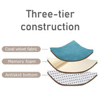 Loartee Coral Velvet Crawling Rug (6'8"x 6'8", Blue) for Toddler Children Play Area Rug Yoga Mat Exercise Pad Carpet