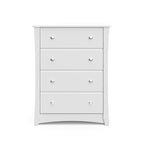 Storkcraft Crescent 4 Drawer Chest (White) – GREENGUARD Gold Certified, Dresser For Nursery, 4 Drawer Dresser, Kids Dresser, Nursery Dresser Drawer Organizer, Chest of Drawers