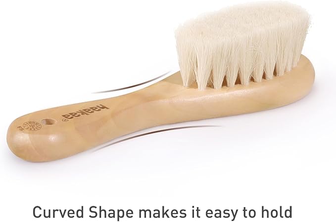 haakaa Baby Hair Brush and Comb Set for Newborns & Toddlers - Natural Soft Wool Bristles and Wooden Handle, Gently Grooms Baby's Hair, Ideal for Cradle Cap, Perfect Baby Gift, 2pk