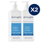 Dermaglos 2-pack Moisturizing Body Lotion for Dry Skin with Extra Vitamin A, Vitamin E & Allantoin | Hydrating & Regenerating formula for Stretch Marks, Tattoos, Scars & Wrinkles | 13.52 Fl Oz.