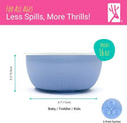 Elk and Friends Stainless Steel Bowls with Silicone Sleeve for Babies & Toddlers | Lids Included | Stay Put Suction | Cereal & Snack Bowls | 4 Pack