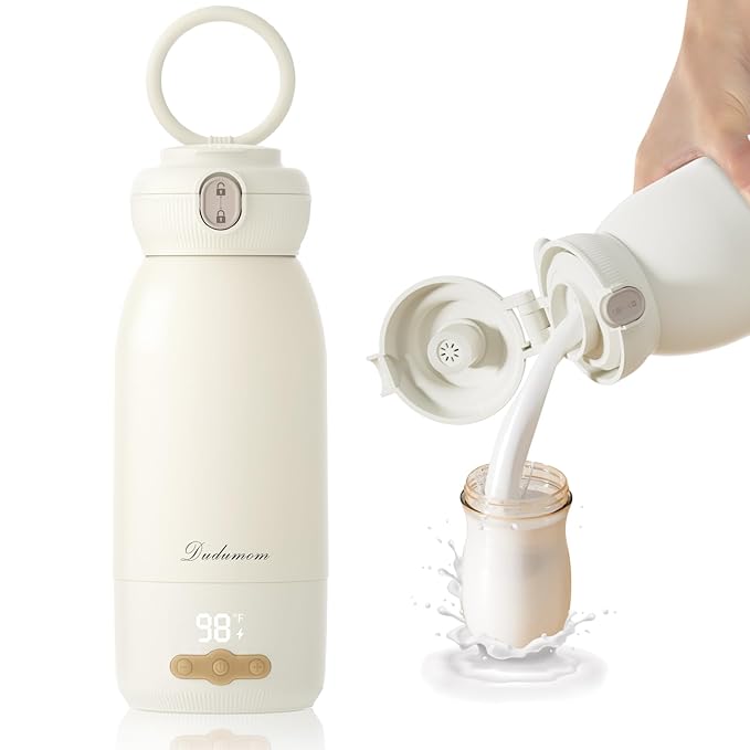 Portable Milk Warmer for Travel: 17 OZ 120W Fast Heating for Breast Milk Formula & Water - Portable Milk Warmer for Baby, Fast Charging & Long Battery Life for Outdoor Airplane Car Journey