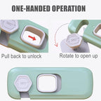 5 Pack Child Proof Refrigerator Lock, QYESWHSR Fridge Locks for Kids with Sticky Adhesive Pads, Child Safety Locks for Doors, RV Refrigerator, Oven Lock Child Safety Baby Cabinet Locks - Green Updated