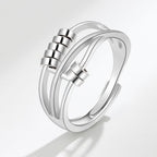 INFUSEU Funny Spinner Fidget Rings for Women Girls Anti Anxiety Stress Worry, Adjustable Size