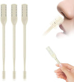 2 in 1 Nasal Hair Cutter, 2025 New Double Sided Nose Hair Knife Nostril Hair Remover Tool, Portable Manual 360° Rotating Nose Hair Trimmer with Ear Digger for Men Women (Beige, 3Pcs)