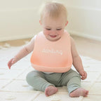 Baby Bib for Eating by Bella Tunno, Waterproof Silicone Bib with Large Food Catcher, Adjustable Fit for Babies 4-12 months & Toddlers 1-3 Years, Boys & Girls, Darling