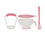 Nuby Garden Fresh Mash N' Feed Bowl with Spoon and Food Masher - Pink