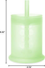 Olababy Silicone Training Cup with Straw Lid | Babies Water Drinking Cup | 6+ Mo Infant To 12-18 Months Toddler | Sippy Cup For Kids & Smoothie Cup | Baby Led Weaning (Kiwi, 5 oz)