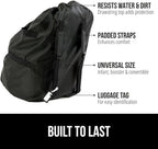 GORILLA GRIP Car Seat Travel Bag for Airplane Gate Check, Easy Carry Padded Backpack Bags Cover Carseats, Infant Baby Carriers and Toddler Booster Seats for Airport, Child Air Travels Essential, Black