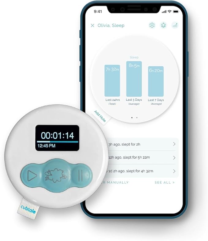 Smart Sleep Tracker - Sleep Cub: On-The-Spot One-Press Baby Care Logger, Reminders, Notifications, Routines, Multiple Caregivers, Pediatrician & Expert Support