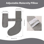 Pregnancy Pillow Maternity Pillow for Side Sleeping Soft Pregnancy Body Pillow for Pregnant Women, Maternity Pillow with Detachable and Adjustable Pillow Cover