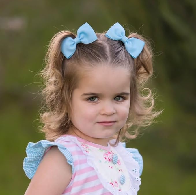 CÉLLOT Toddler Hair Accessories - 40pcs 2.75" Elastics Rubber Ribbon Bands, Bows for Baby Girls, Kids & Children, Pastel Colors