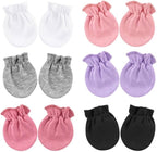 BQUBO Newborn Infant Toddler Mittens No Scratch Cotton Elastic Wrist Gloves Hypoallergenic for 0-6 Months Baby Boys Girls