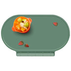 Placemat for Baby, Silicone Baby Toddlers Non-Slip Tablemats Stain Resistant Anti-Skid Reusable Dishwasher Safe Table Mats (Oxford Green)