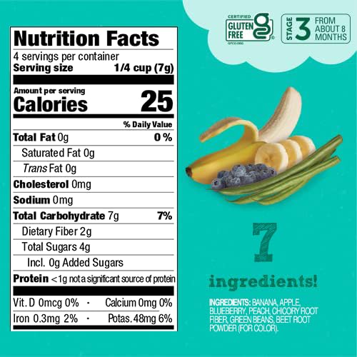 Beech-Nut Melties Baby & Toddler Snack Melts, Banana Blueberry Green Bean, 1 oz (7 Pack)