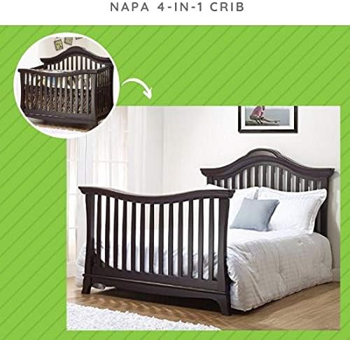 Full-Size Conversion Kit Bed Rails for Sorelle Convertible Cribs - Solid Wood Rail - Toddler and Adult Bed Rail for Full-Size Beds - Essential Nursery & Baby Furniture (Model #215, Espresso)
