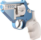Fidget Toy Revolver Gun, 3D Plastic Mini Revolver Fidget Gun Toy Adults Slider, Gravity Gun Toy Nice Gifts for Kids Adults Suitable for Relieving ADHD, Anxiety (Blue)