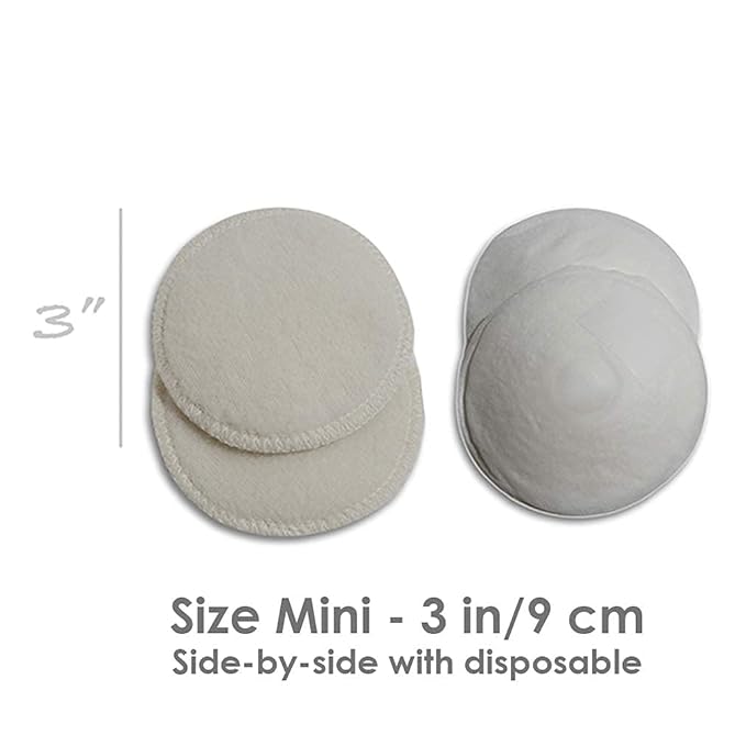 Merino Wool Nursing Pads, Style Softline, Regular Thickness, Size 3.5 in. Diameter