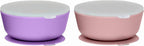 WeeSprout Suction Bowls for Baby & Toddlers (Set of 2) - 100% Silicone w/Plastic Lid - Leak Proof Feeding Supplies - Dishwasher & Microwave Safe Infant Dinnerware w/Extra Strong Base