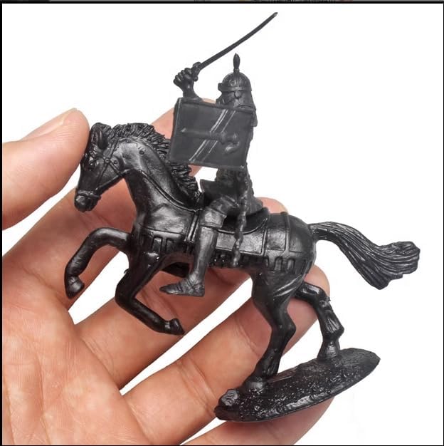 28pcs/Set Medieval Knights Toy Soldier - Army Figures Miniature Playset with Cavalry, Horses and Soldiers (Knights and Horse Set)