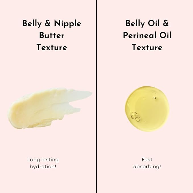 Irene Organics Belly Bundle – 5 Piece Pregnancy Skincare Gift Set with Organic Belly Butter & Natural Body Oil for Stretch Marks (5 piece set)