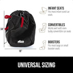 GORILLA GRIP Car Seat Travel Bag for Airplane Gate Check, Easy Carry Backpack Bags Cover Carseats, Infant Baby Carriers and Toddler Booster Seats for Airport, Child Air Travels Airport Essential, Red