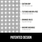 GORILLA GRIP Patented Square Shower Stall Mat, Small Bathtub Floor Mats for Stand Up Showers, Suction Cups and Drainage Holes, Machine Wash, Soft on Feet, Bathroom Accessories 21x21 Inch, Gray Opaque