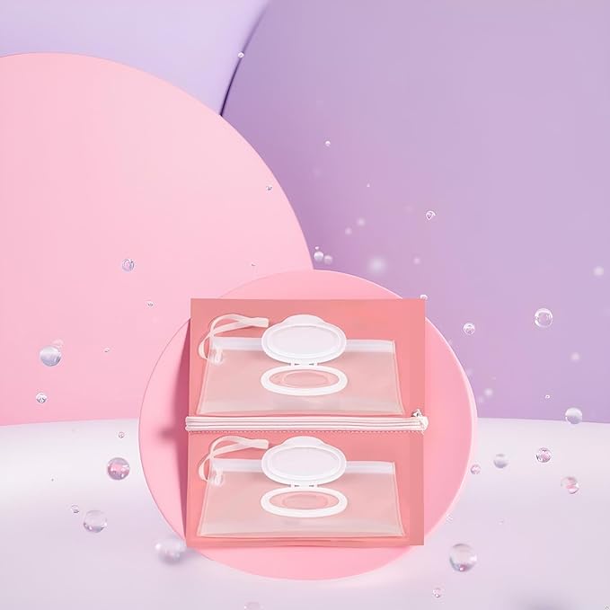 2 Pcs White Baby Wipe Case, Travel Holder Keeps Wipes Moist Set of Wet Diaper Wipes Holders Cases Portable Travel On The Go Refillable Dispenser Container Waterproof Wipe Container,Diaper Wipe Holders