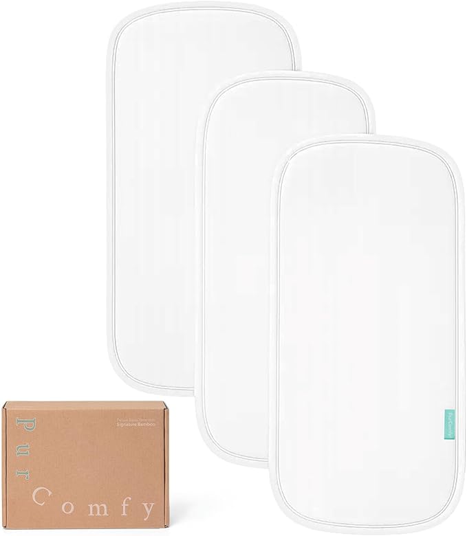 PurComfy Supersoft Burp Cloths, Premium Bamboo Viscose Baby Burp Cloths, Absorbent & Skin-Friendly, Large 21” x 10”, Unisex Baby Essentials for Feeding, Spit-Up, 3-Pack