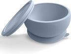 Octopod Silicone Baby Suction Bowl With Lid - Toddler & Baby Bowls, Baby Food Containers, Spill Proof Bowls For Toddlers, Suction Baby Bowls With Lids, Food Grade Silicone Bowls For Babies (Gray)
