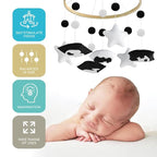 Montessori Mobile Baby for Crib - Black and White Mobile Give Visual Stimulation to Engage Your Newborn - Baby Crib Mobile for Boys & Girls - Baby Mobile for Crib