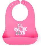 Baby Bib for Eating by Bella Tunno, Waterproof Silicone Bib with Large Food Catcher, Adjustable Fit for Babies 4-12 months & Toddlers 1-3 Years, Boys & Girls, All Hail The Queen