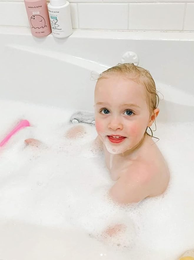 Dabble & Dollop Coconut + Vanilla Body Wash & Shampoo – 3-in-1 Natural Bubble Bath for Kids, Made in USA, No Parabens or Sulfates, Vegan, Gluten-Free, Tear-Free (2-Pack)