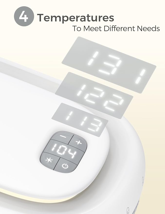 Momcozy Baby Wipe Warmer, Innovative Spring Design, Large Capacity Wipes Dispenser for 60-80pcs, Fast & Even Heating, 4 Modes of Temperature Heating Control, Diaper Wipe Warmer with Night Light, Grey