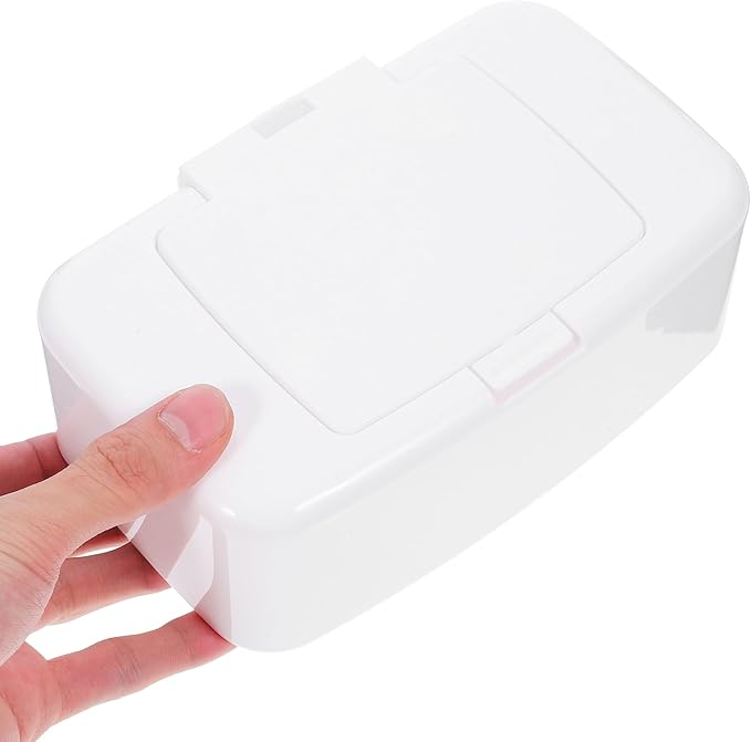2Pcs Refillable Baby Wipe Container Wipes Dispenser Case Baby Wipes Storage Container Sealed Keeps Wet Tissue Box Cover Holder 6.68 x 4.13 x 2.36Inch