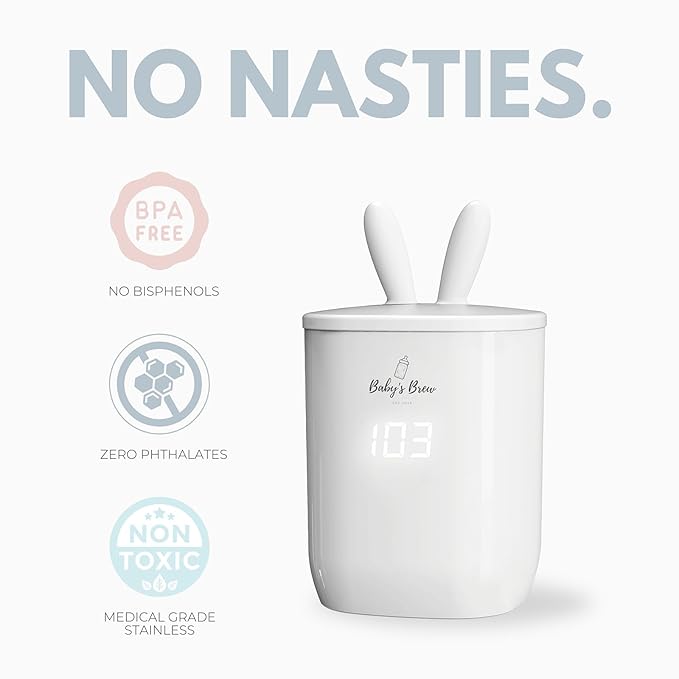 Baby’s Brew Portable Bottle Warmer Pro Set - Dual Heating Modes - Breast Milk, Formula & Water, Leak-Proof, Smart Sensor Technology, BPA-Free, Single Warmer & Formula Dispenser Only | No Adapters