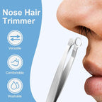2026 New Stainless Steel Nose Hair Tweezers, Universal Portable Reusable Nose Hair Plucker for Men & Women (Black)