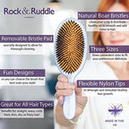 Rock & Ruddle Soft White Natural Boar Bristle Hairbrush for Babies and Young Children | Perfect for Fine Hair Detangling and Smoothing - Darling Dogs