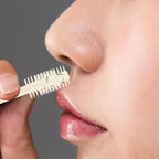 2-in-1 Nasal Hair Cutter, 2025 New Double Sided Nose Hair Knife, Portable Nostril Hair Remover Tool, 360° Rotating Nose Hair Trimmer with Ear Picker for Women and Men (Pink, 12 PCS)