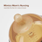 Silicone Natural Breast-Like Bottle with Nipple(3-7 Months),8oz，1pack