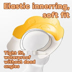 Baby Shower Cap - Waterproof Bath Visor for Toddlers 1-3 Years, Extra Soft Silicone Hair Washing Hat for Kids, Keep Water Out of Eyes(Animal Design) (Yellow)