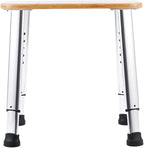 Bathroom Shower Bench Bath Stool Bathtub Seat Spa Chair Foot Rest Step, Height Adjustable Lightweight Waterproof and Rustproof, Bamboo