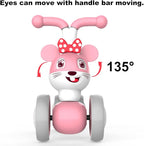 YGJT Baby Balance Bike for 1 + Year Old Boy and Girl, Indoor Outdoor Non-Pedal Baby Walker Toys for 10-36 Months Toddlers, Silent Wheels, 1st Birthday Gift, Kids First Bike Pink Mouse