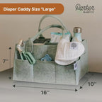 Parker Baby Diaper Caddy - Nursery Storage Bin and Car Organizer for Diapers and Baby Wipes - Sage Green, Large