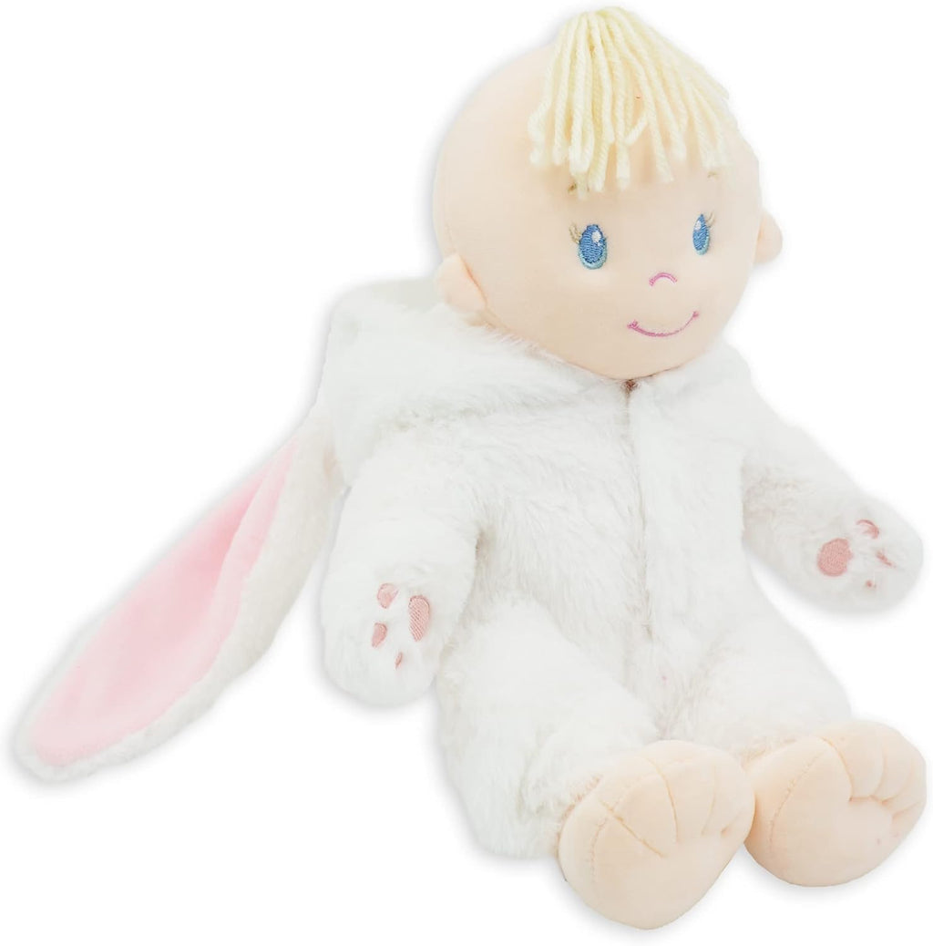 June Garden 12" Sweet Dolly Snowbun - Stuffed Ultra Soft Baby Doll for Birth and Up - Bunny Outfit