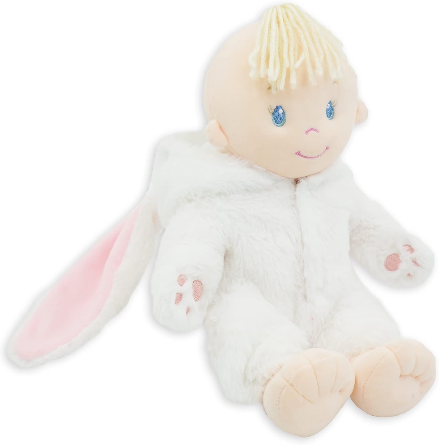 June Garden 12" Sweet Dolly Snowbun - Stuffed Ultra Soft Baby Doll for Birth and Up - Bunny Outfit