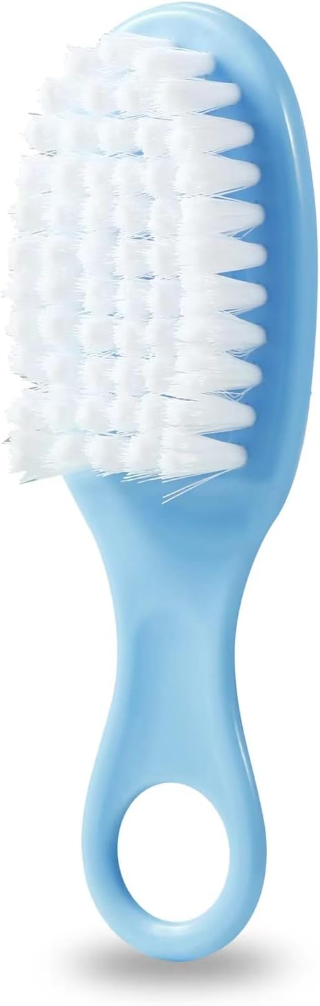 PandaEar Baby Healthcare & Grooming Kit - Baby Safety Set Comb, Brush, Finger Toothbrush, Nail Clippers, Scissors, Nasal Aspirator - Nursery Care Kit (Blue)