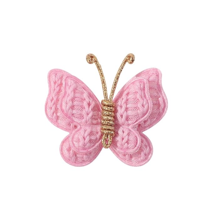 2 Pcs Butterfly Hair Bow Girl, Kid's Cute Hair Clips Barrettes Accessories for Infants Toddlers Baby Kids Fine Hair (Peach Red)