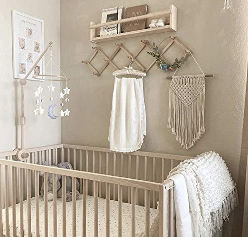 Sorrel + Fern Baby Crib Mobile - Moon & Stars (Grey, White & Cream) - Nursery Decoration - Unisex